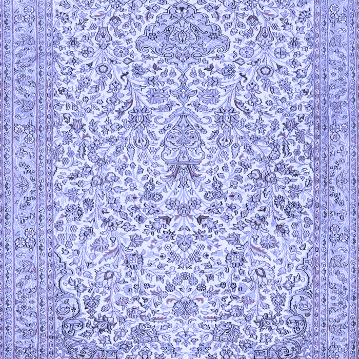 Machine Washable Persian Blue Traditional Rug, wshtr986blu