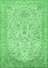 Machine Washable Persian Emerald Green Traditional Area Rugs, wshtr986emgrn