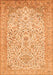 Serging Thickness of Machine Washable Persian Orange Traditional Area Rugs, wshtr986org
