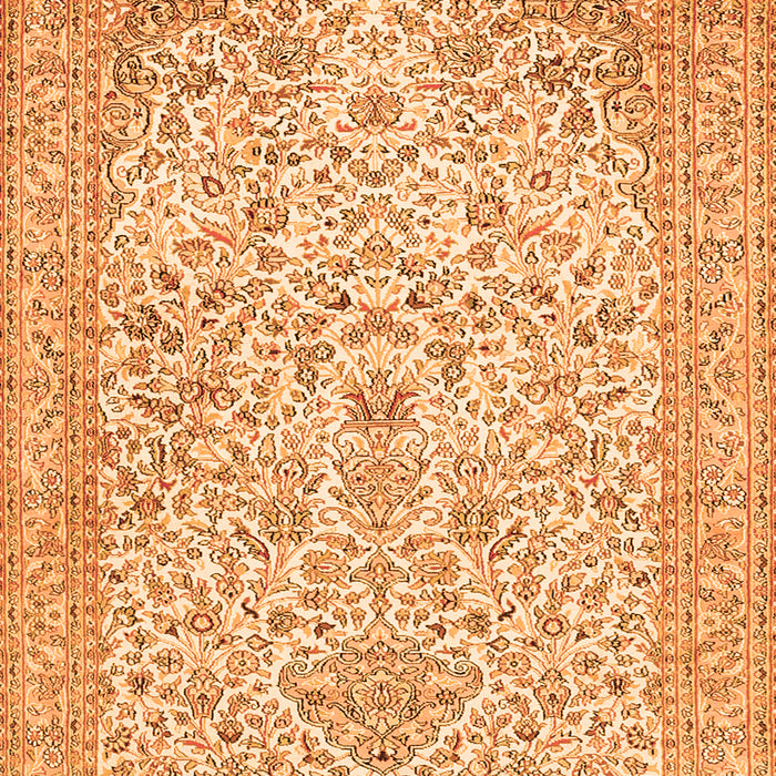 Serging Thickness of Machine Washable Persian Orange Traditional Area Rugs, wshtr986org