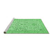 Sideview of Machine Washable Persian Emerald Green Traditional Area Rugs, wshtr986emgrn