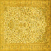 Square Persian Yellow Traditional Rug, tr986yw