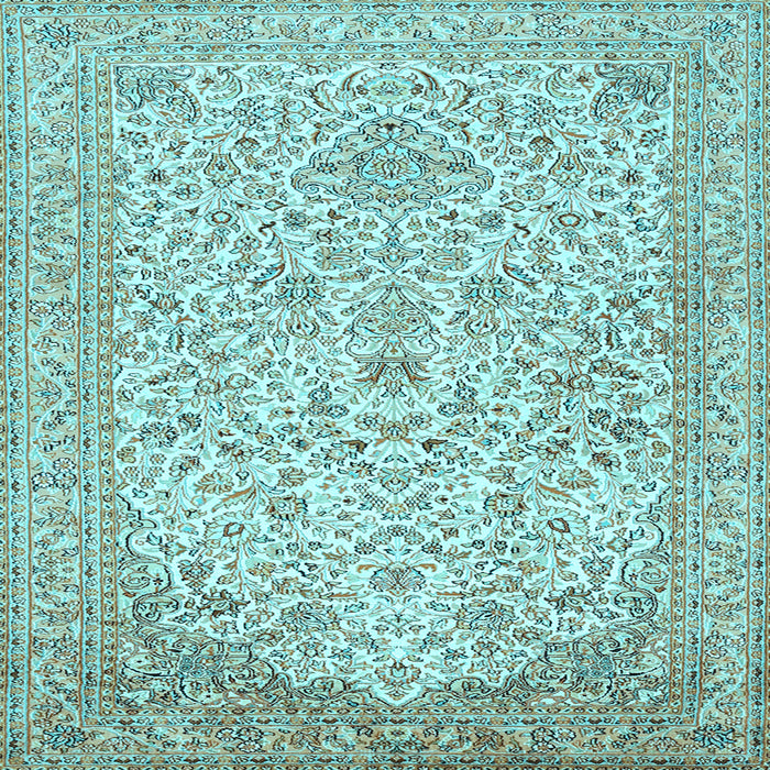 Square Machine Washable Persian Light Blue Traditional Rug, wshtr986lblu