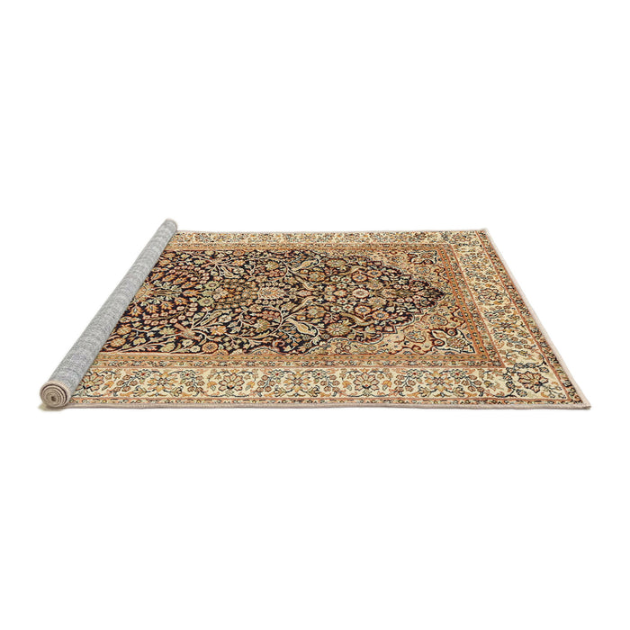Sideview of Machine Washable Traditional Sienna Brown Rug, wshtr987