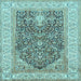 Square Animal Light Blue Traditional Rug, tr987lblu