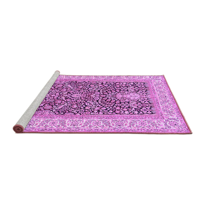 Sideview of Machine Washable Animal Purple Traditional Area Rugs, wshtr987pur