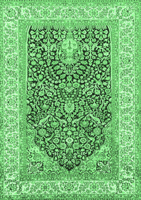 Animal Emerald Green Traditional Rug, tr987emgrn