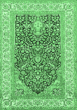 Animal Emerald Green Traditional Rug, tr987emgrn
