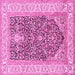 Square Machine Washable Animal Pink Traditional Rug, wshtr987pnk