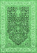 Machine Washable Animal Emerald Green Traditional Area Rugs, wshtr987emgrn