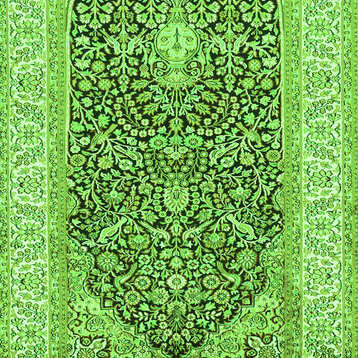 Serging Thickness of Machine Washable Animal Green Traditional Area Rugs, wshtr987grn