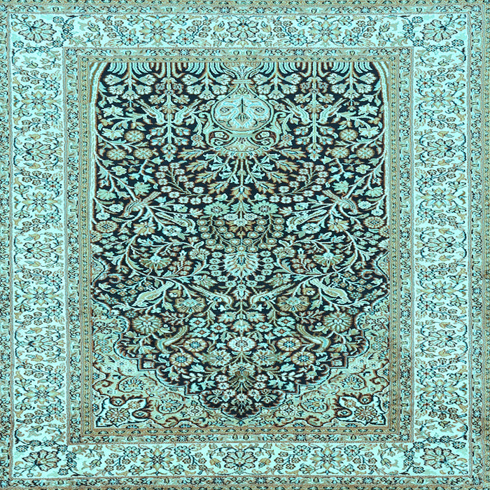 Square Machine Washable Animal Light Blue Traditional Rug, wshtr987lblu