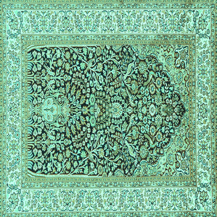 Square Machine Washable Animal Turquoise Traditional Area Rugs, wshtr987turq