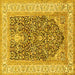 Square Animal Yellow Traditional Rug, tr987yw