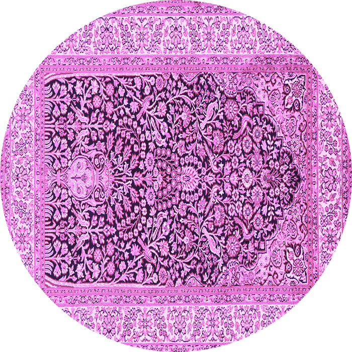 Round Animal Purple Traditional Rug, tr987pur