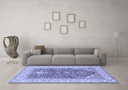 Machine Washable Animal Blue Traditional Rug in a Living Room, wshtr987blu