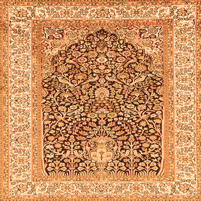 Round Machine Washable Animal Orange Traditional Area Rugs, wshtr987org