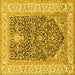 Square Machine Washable Animal Yellow Traditional Rug, wshtr987yw