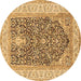 Round Animal Brown Traditional Rug, tr987brn