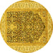 Round Animal Yellow Traditional Rug, tr987yw