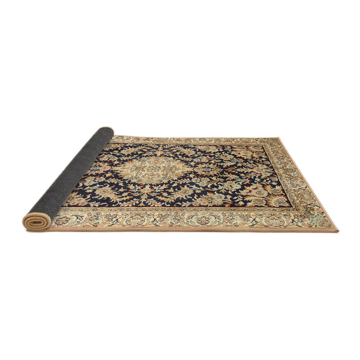 Sideview of Traditional Chestnut Brown Medallion Rug, tr988