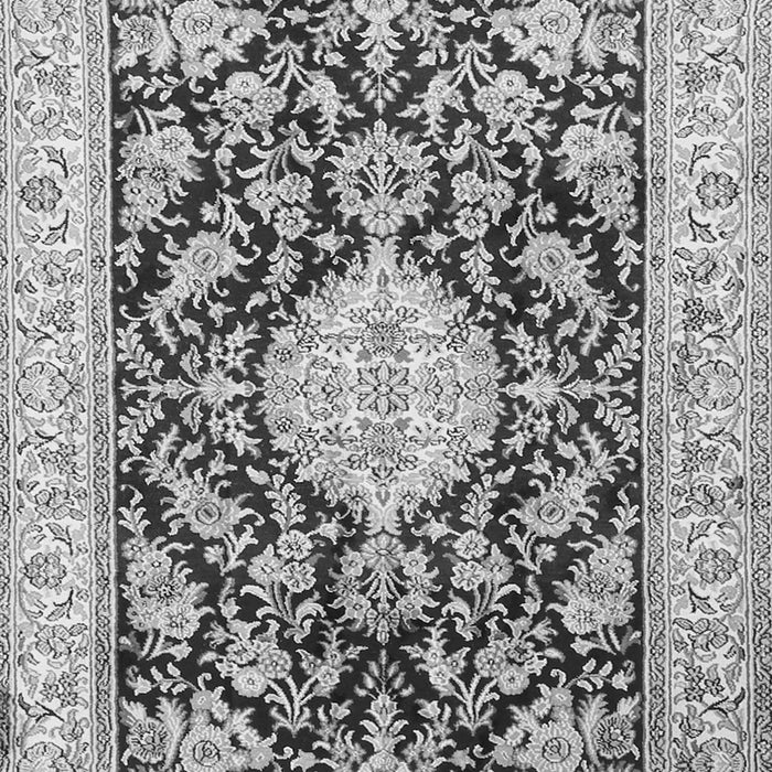 Serging Thickness of Machine Washable Medallion Gray Traditional Rug, wshtr988gry