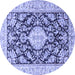 Round Medallion Blue Traditional Rug, tr988blu