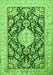 Serging Thickness of Machine Washable Medallion Green Traditional Area Rugs, wshtr988grn