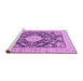 Sideview of Machine Washable Medallion Purple Traditional Area Rugs, wshtr988pur