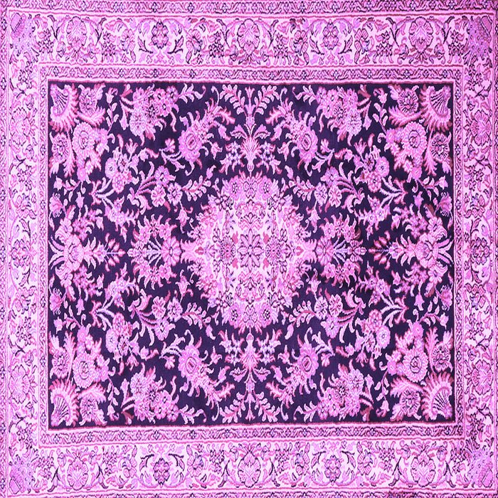 Square Medallion Purple Traditional Rug, tr988pur