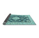 Sideview of Medallion Light Blue Traditional Rug, tr988lblu