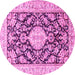 Round Medallion Pink Traditional Rug, tr988pnk