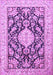 Machine Washable Medallion Purple Traditional Area Rugs, wshtr988pur