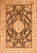 Serging Thickness of Machine Washable Medallion Orange Traditional Area Rugs, wshtr988org