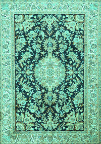 Medallion Turquoise Traditional Rug, tr988turq