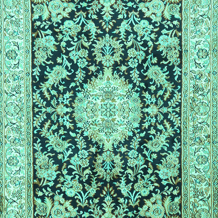 Medallion Turquoise Traditional Rug, tr988turq