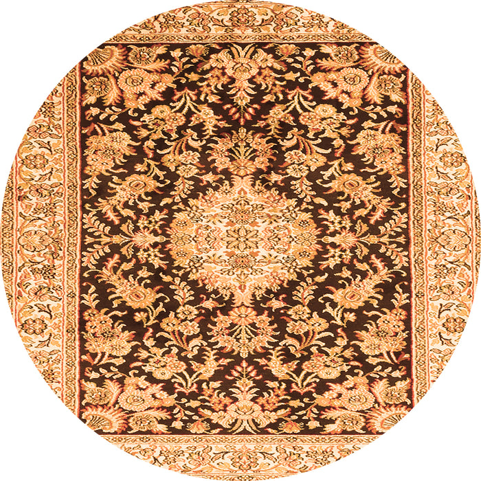 Machine Washable Medallion Orange Traditional Area Rugs, wshtr988org