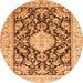 Machine Washable Medallion Orange Traditional Area Rugs, wshtr988org