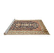 Sideview of Machine Washable Traditional Chestnut Brown Rug, wshtr989