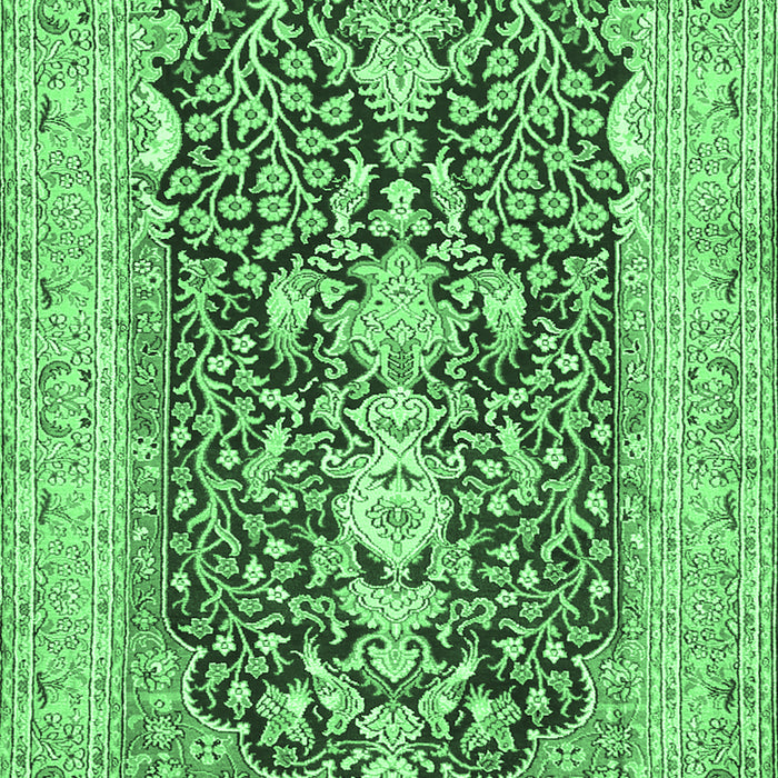 Machine Washable Animal Emerald Green Traditional Area Rugs, wshtr989emgrn