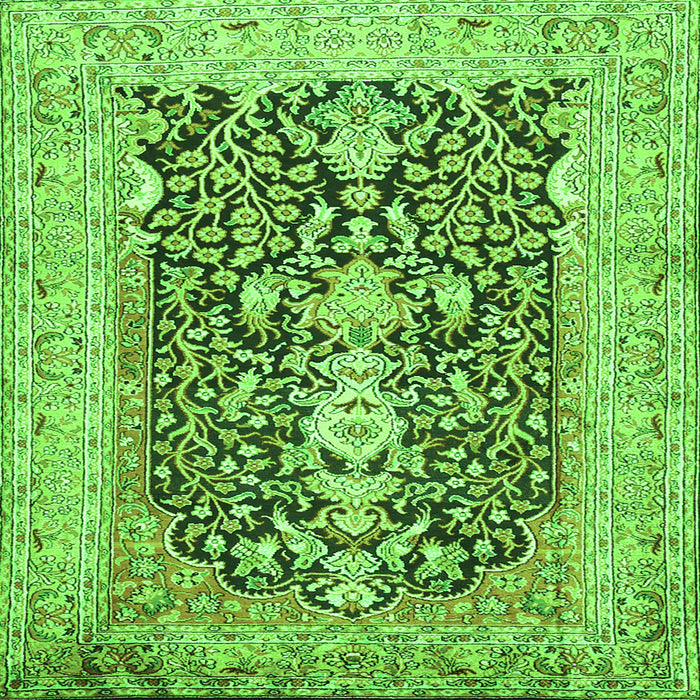 Round Machine Washable Animal Green Traditional Area Rugs, wshtr989grn