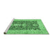 Sideview of Machine Washable Animal Emerald Green Traditional Area Rugs, wshtr989emgrn