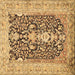 Square Animal Brown Traditional Rug, tr989brn