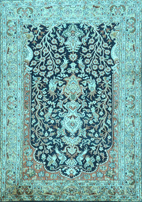 Animal Light Blue Traditional Rug, tr989lblu