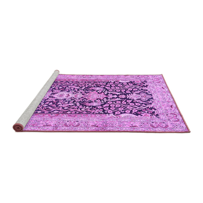 Sideview of Machine Washable Animal Purple Traditional Area Rugs, wshtr989pur