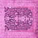 Square Machine Washable Animal Pink Traditional Rug, wshtr989pnk