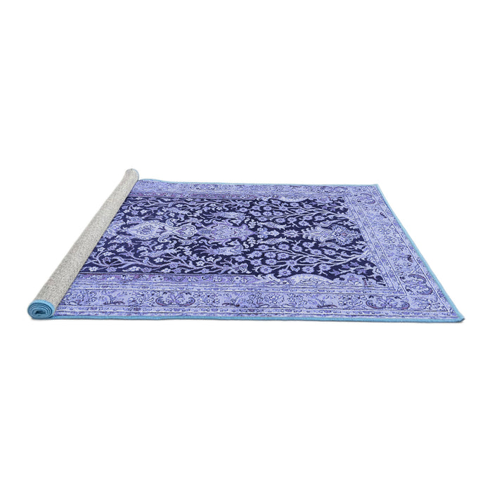 Sideview of Machine Washable Animal Blue Traditional Rug, wshtr989blu