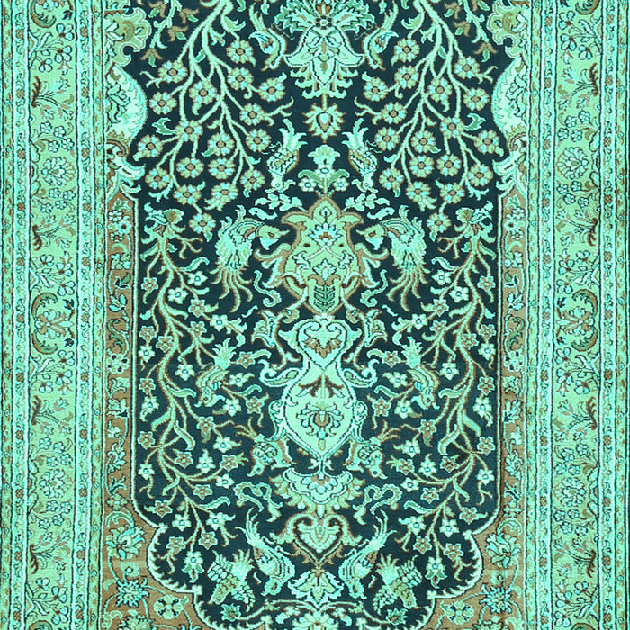 Machine Washable Animal Turquoise Traditional Area Rugs, wshtr989turq