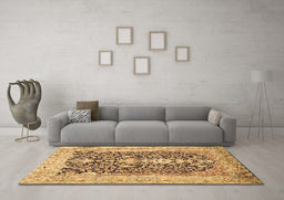 Machine Washable Animal Brown Traditional Rug in a Living Room,, wshtr989brn