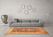 Machine Washable Animal Orange Traditional Area Rugs in a Living Room, wshtr989org